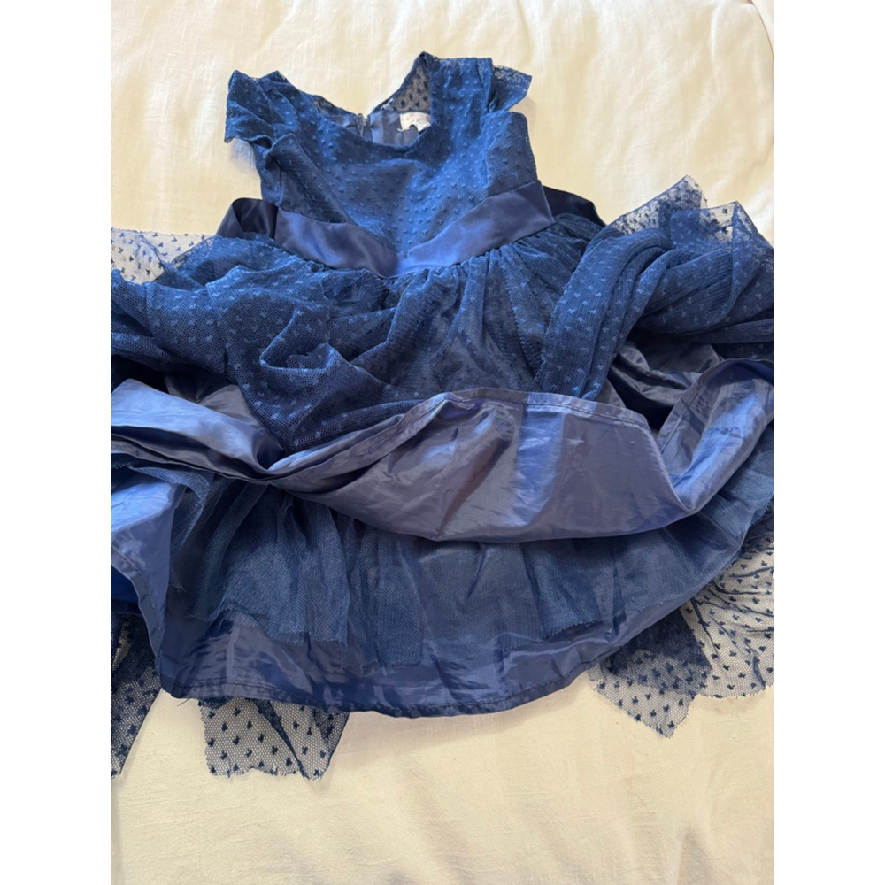 Biscotti Collezioni | Girls' Navy Blue Formal Dress | Size 6 - Picture 6 of 8
